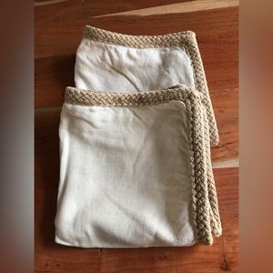 Pottery Barn Jute Braid Pillow Covers SET OF TWO 20x20 inch